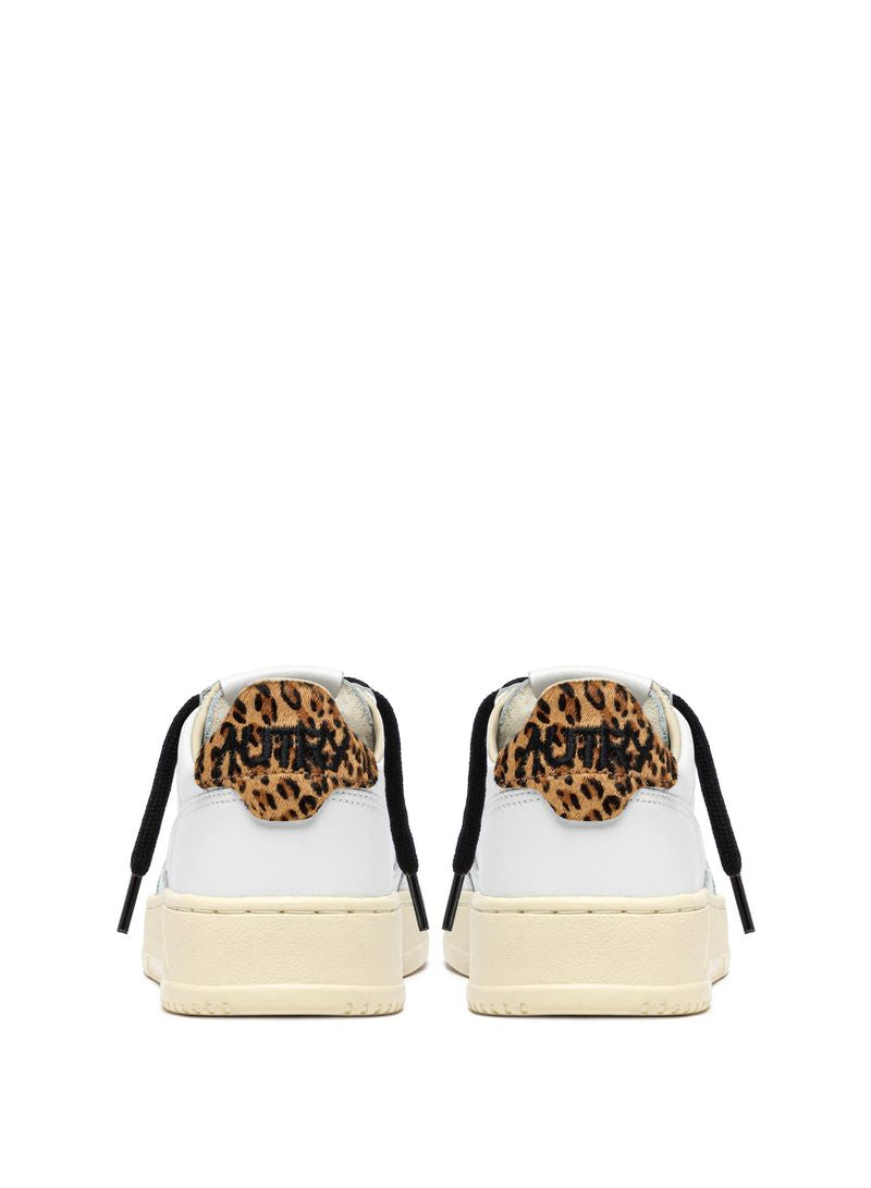AUTRY - Basket Medalist Low cuir/polace White/leopard