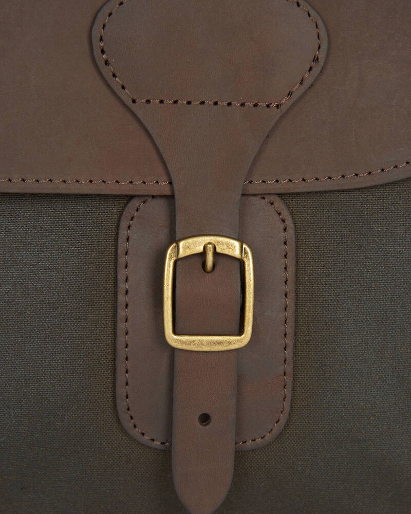 Barbour - Besace Wax Leather Briefcase Olive