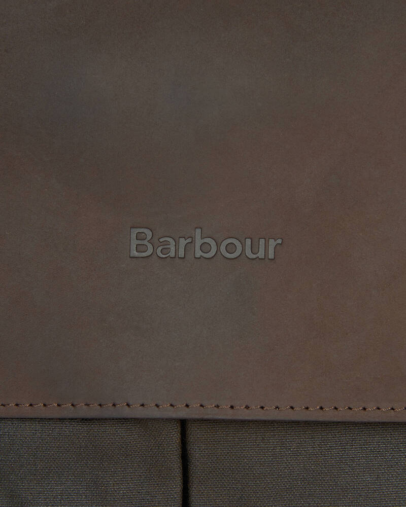 Barbour - Besace Wax Leather Briefcase Olive