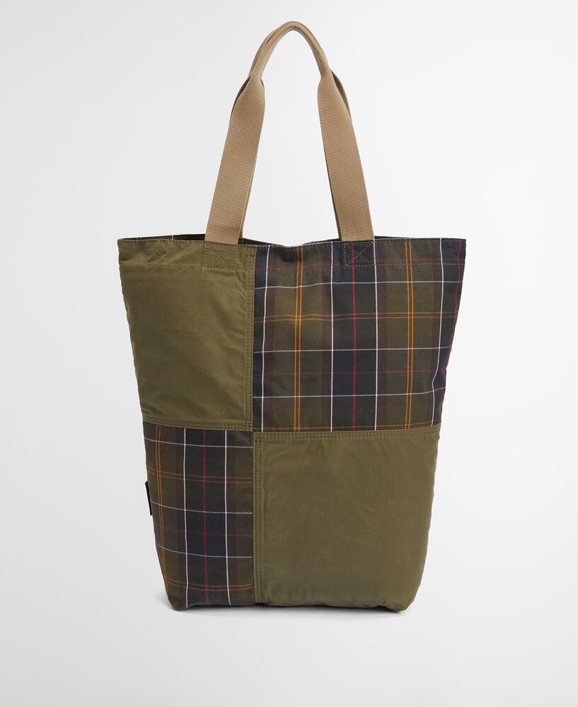 Barbour - Sac Transport patchwork tote bag Dusky Green