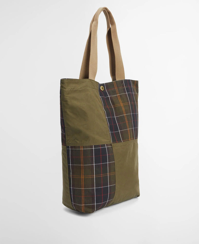 Barbour - Sac Transport patchwork tote bag Dusky Green