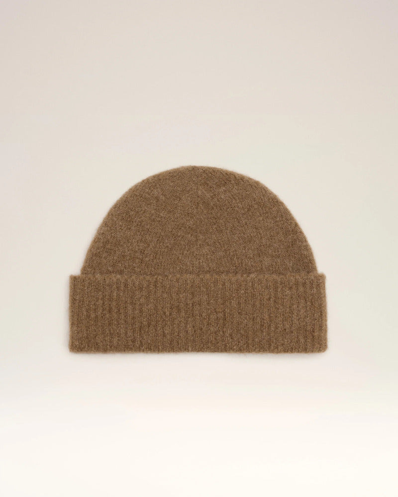 AMI - Bonnet Ami de coeur Alpaga Noisette/Ecru