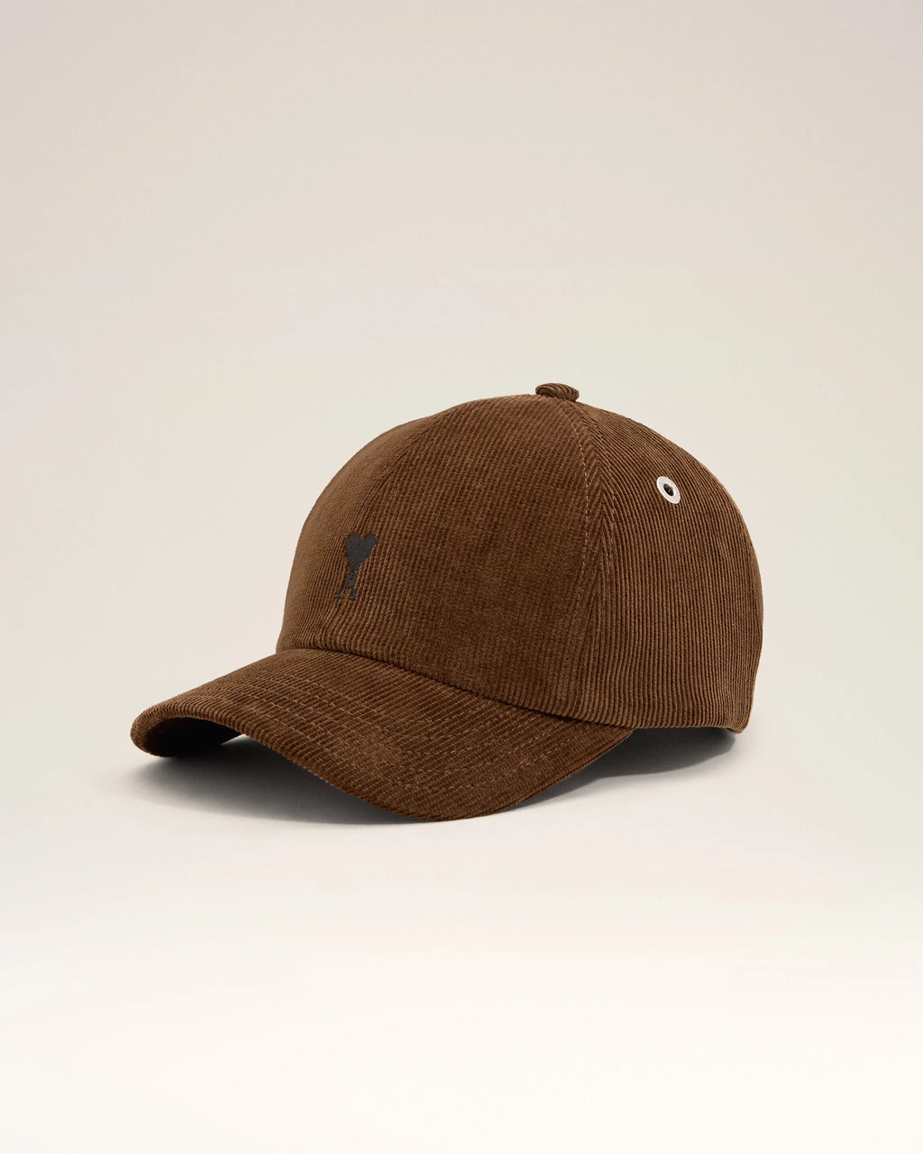 AMI - Casquette Ami de coeur velours Marron Chocolat