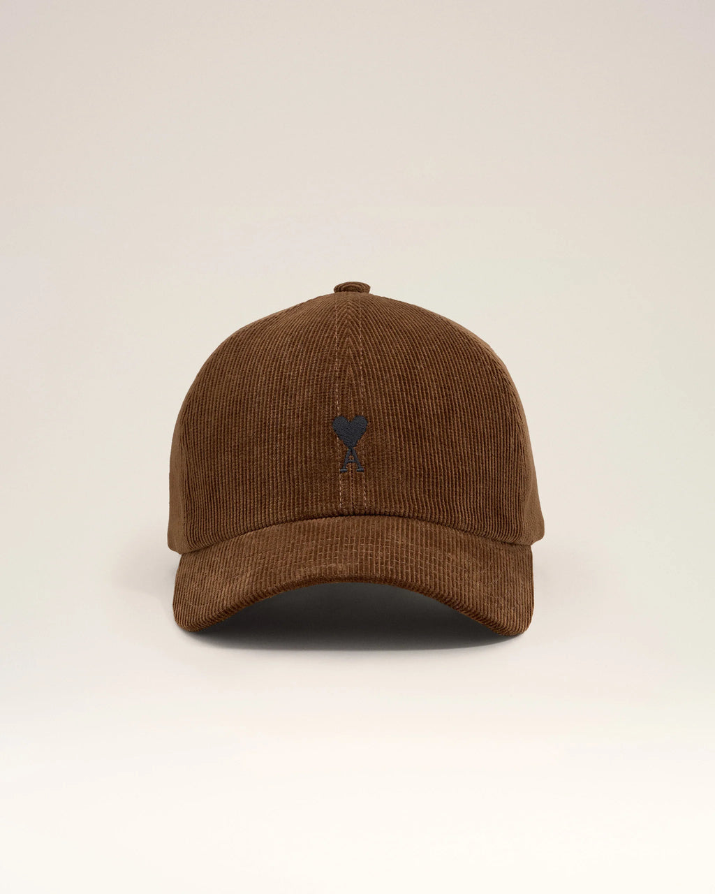 AMI - Casquette Ami de coeur velours Marron Chocolat