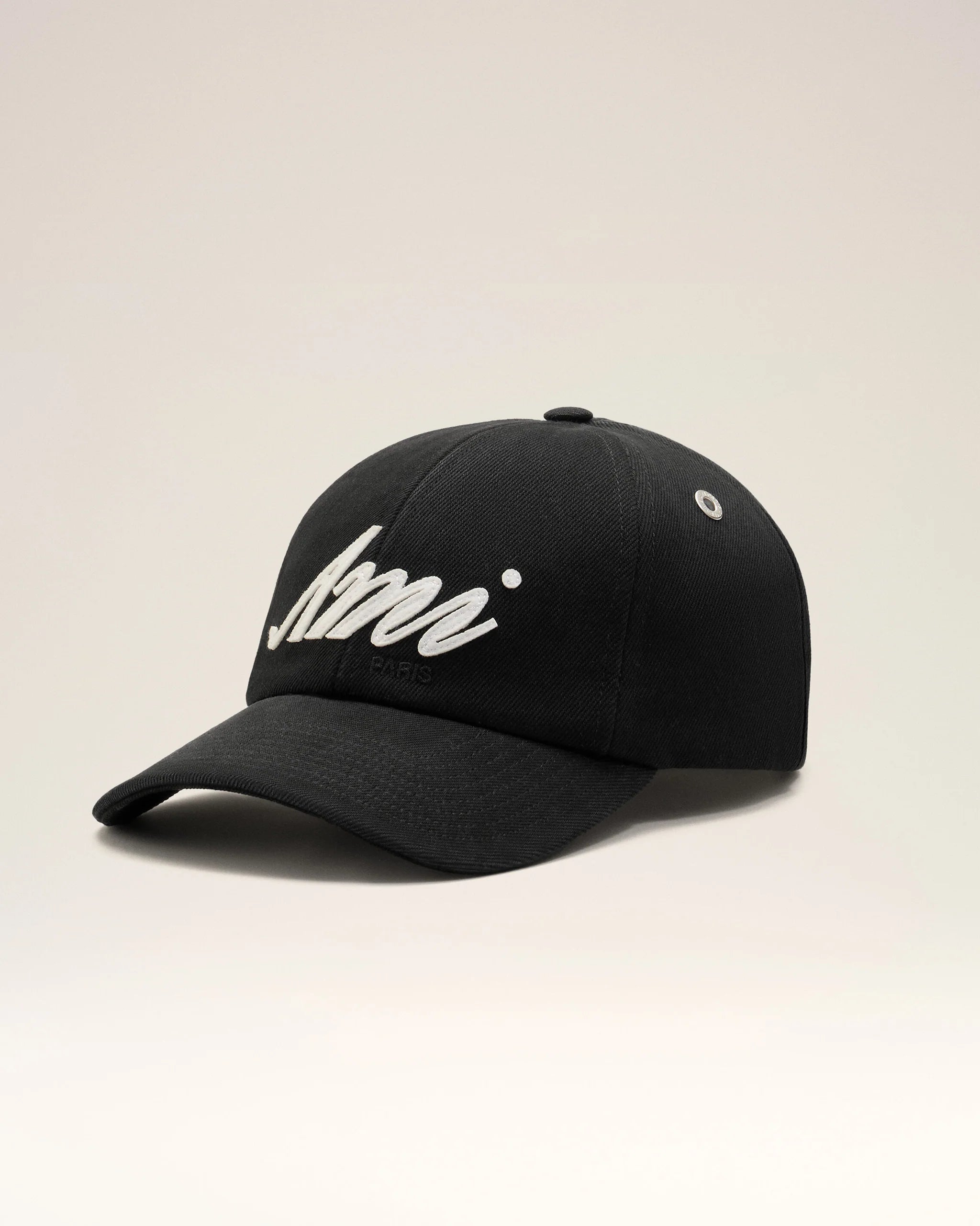 AMI - Casquette Noire Empiècement feutré Ami