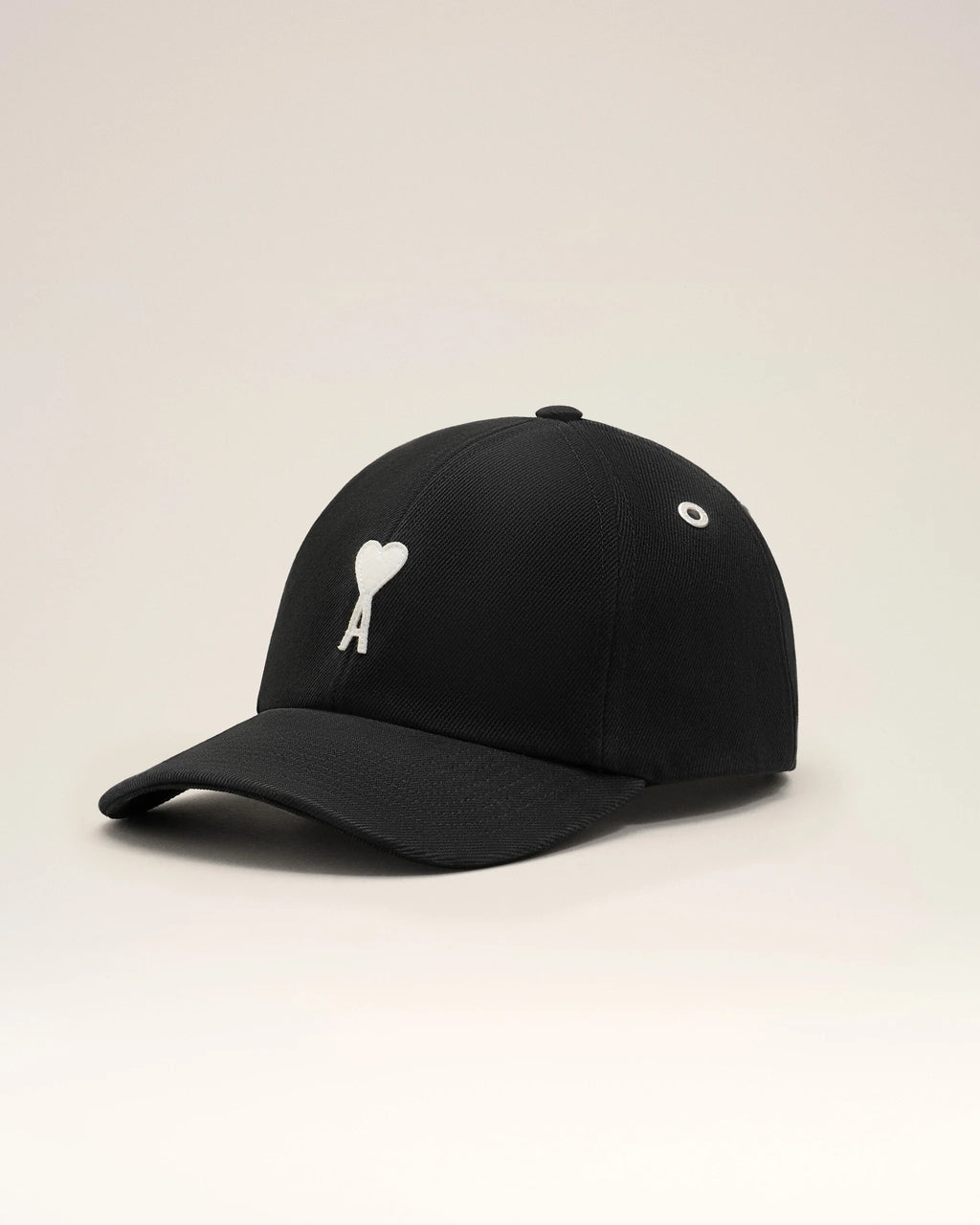 AMI - Casquette Noire Empiècement feutré Ami de coeur