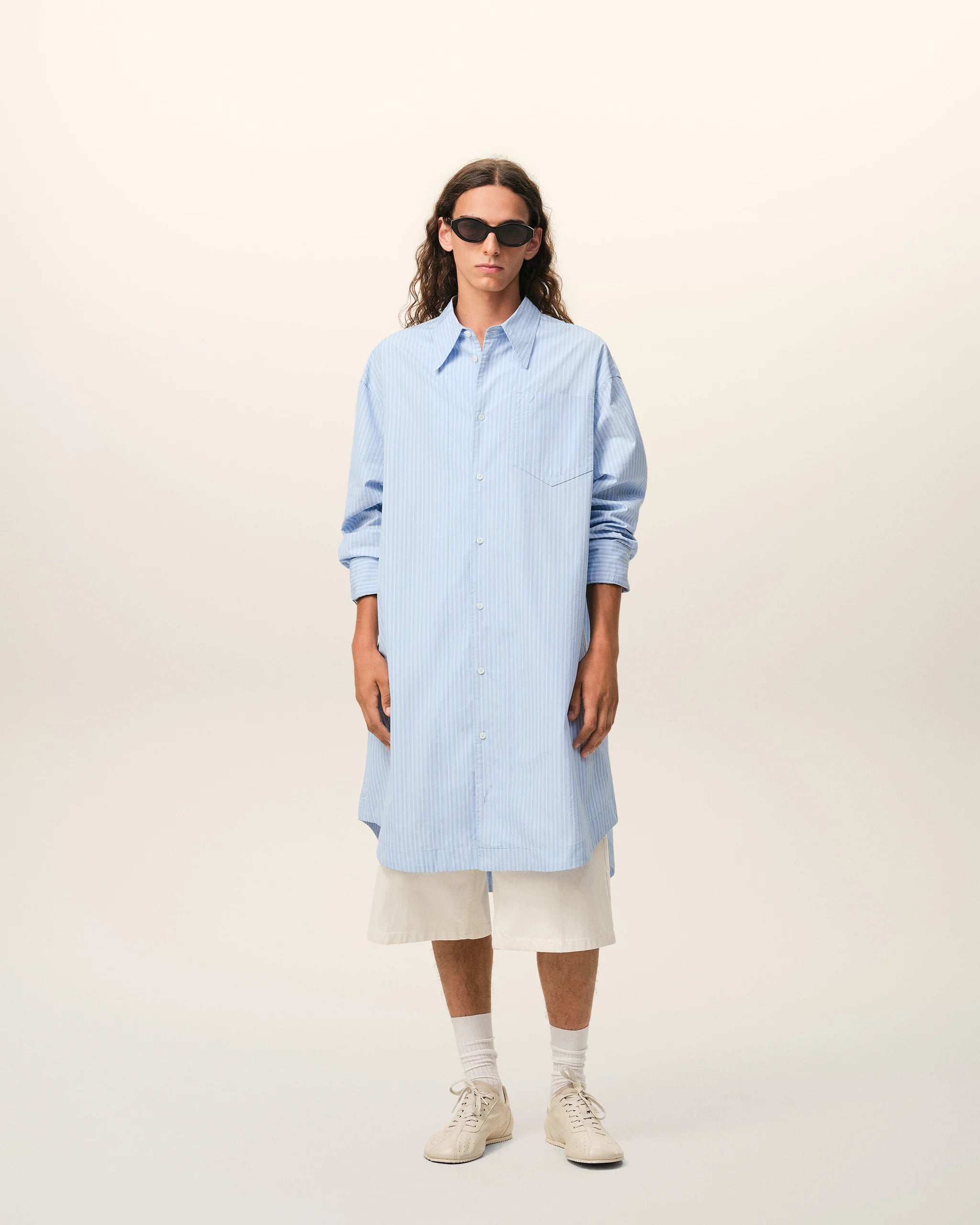 AMI - Robe Chemise Ami de coeur Bleu