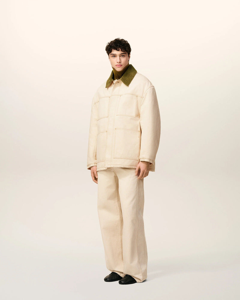 AMI - Veste Blanche Worker rembourée Ecru