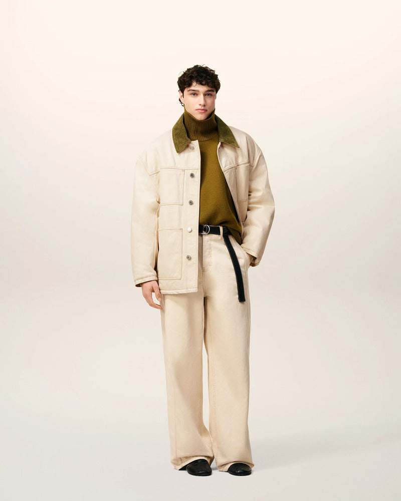 AMI - Veste Blanche Worker rembourée Ecru