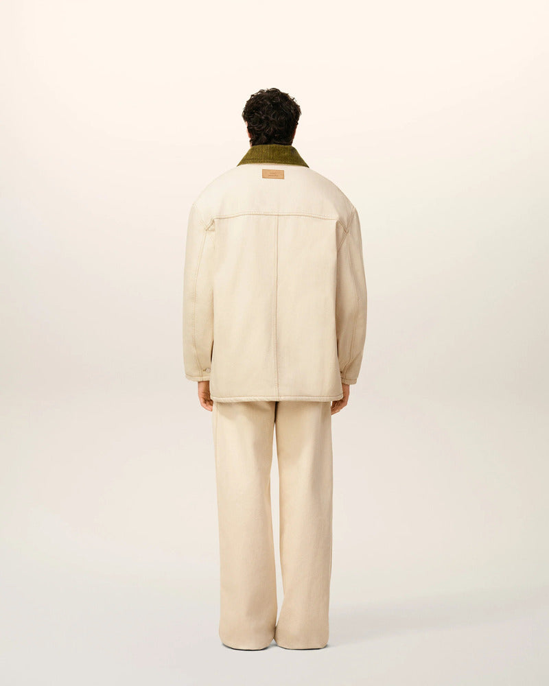 AMI - Veste Blanche Worker rembourée Ecru