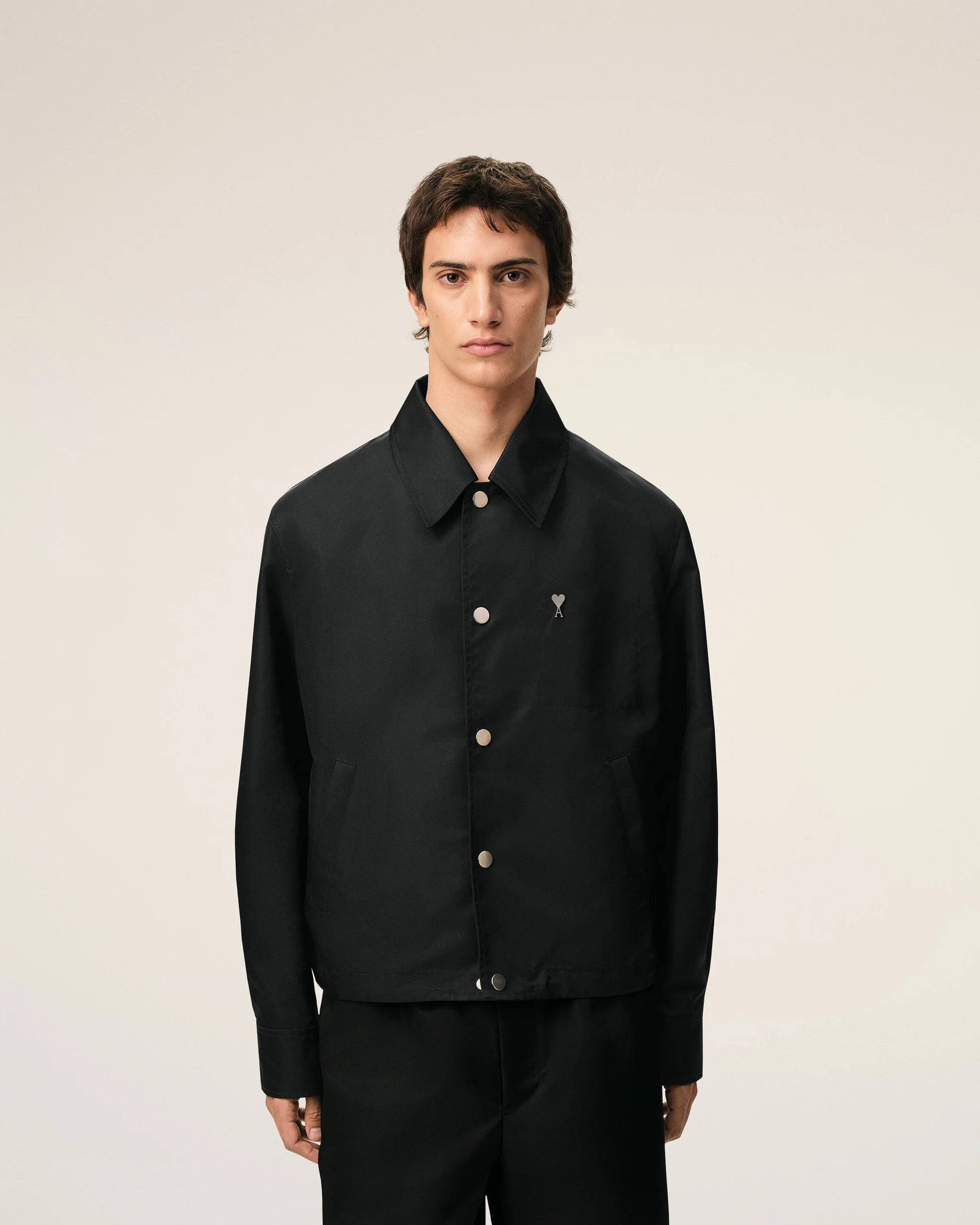 AMI - Blouson Noir Rivet Ami de Coeur Noir