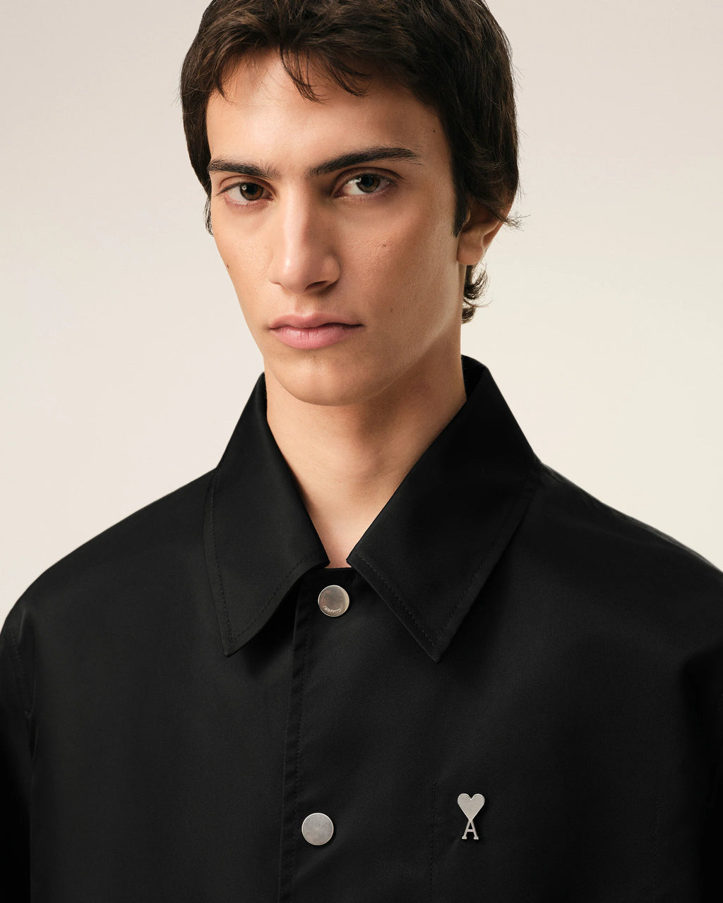 AMI - Blouson Noir Rivet Ami de Coeur Noir