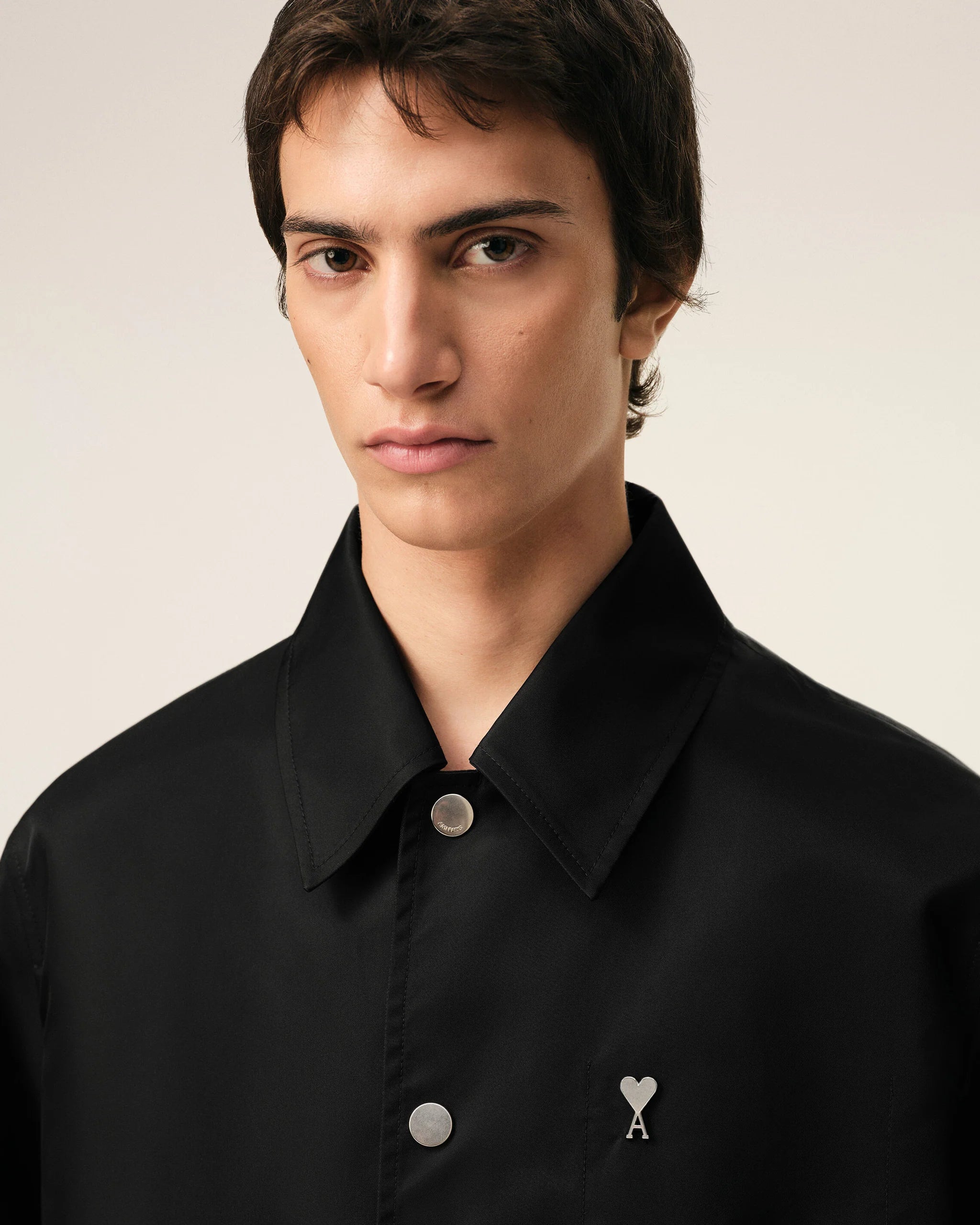 AMI - Blouson Noir Rivet Ami de Coeur Noir