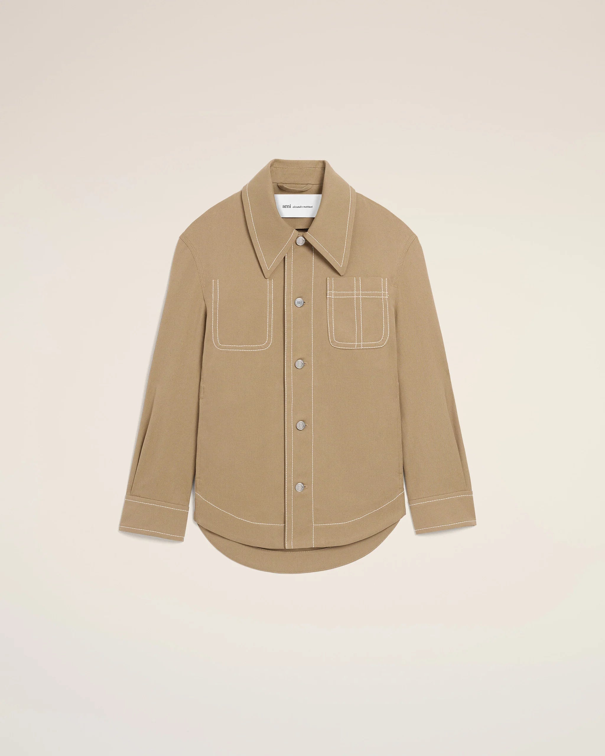 AMI - Veste Beige Worker boutonée