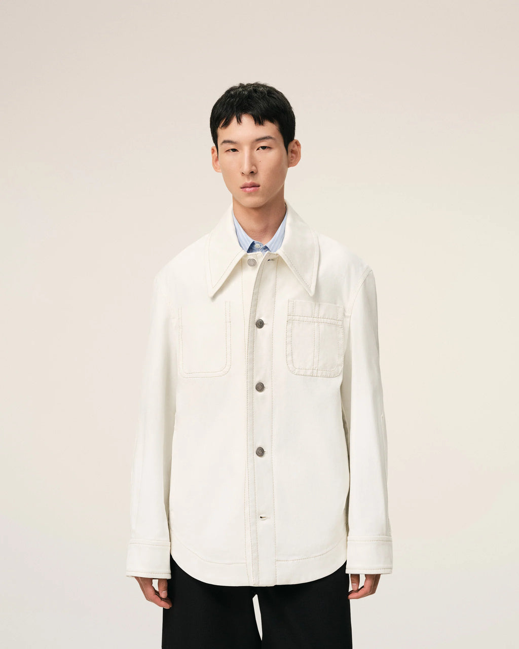 AMI - Veste Blanche Worker boutonée