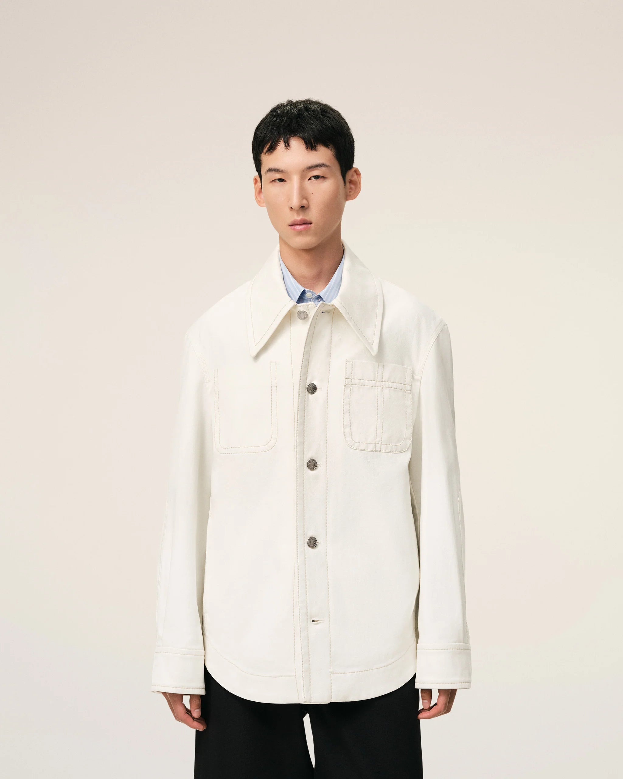 AMI - Veste Blanche Worker boutonée