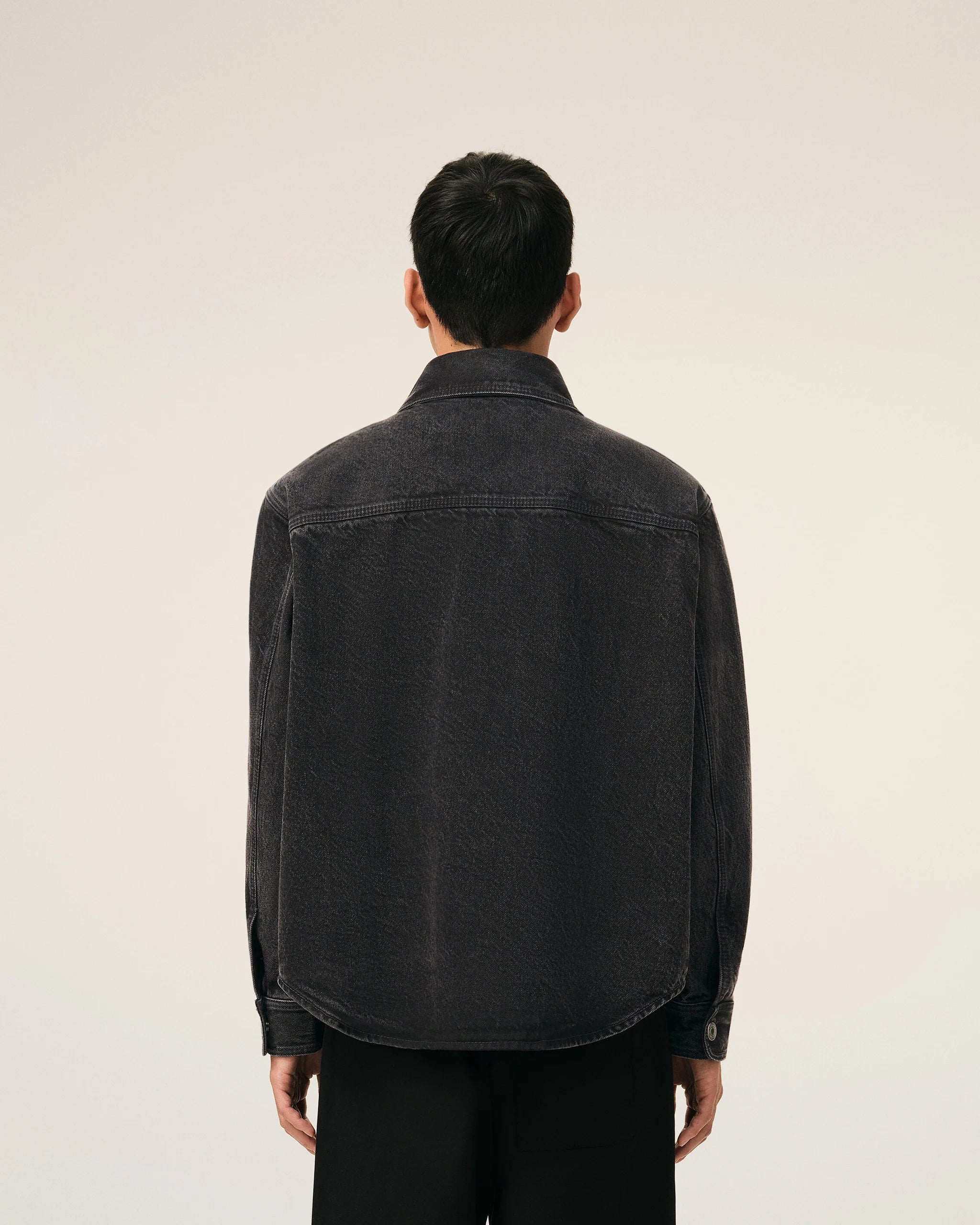 AMI - Surchemise Ami de Coeur en crochet Noir Délavé