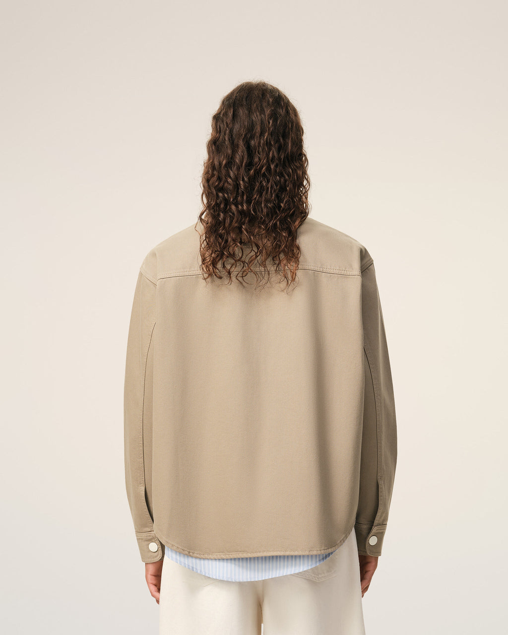 AMI - Surchemise Ami de Coeur en crochet Beige Taupe