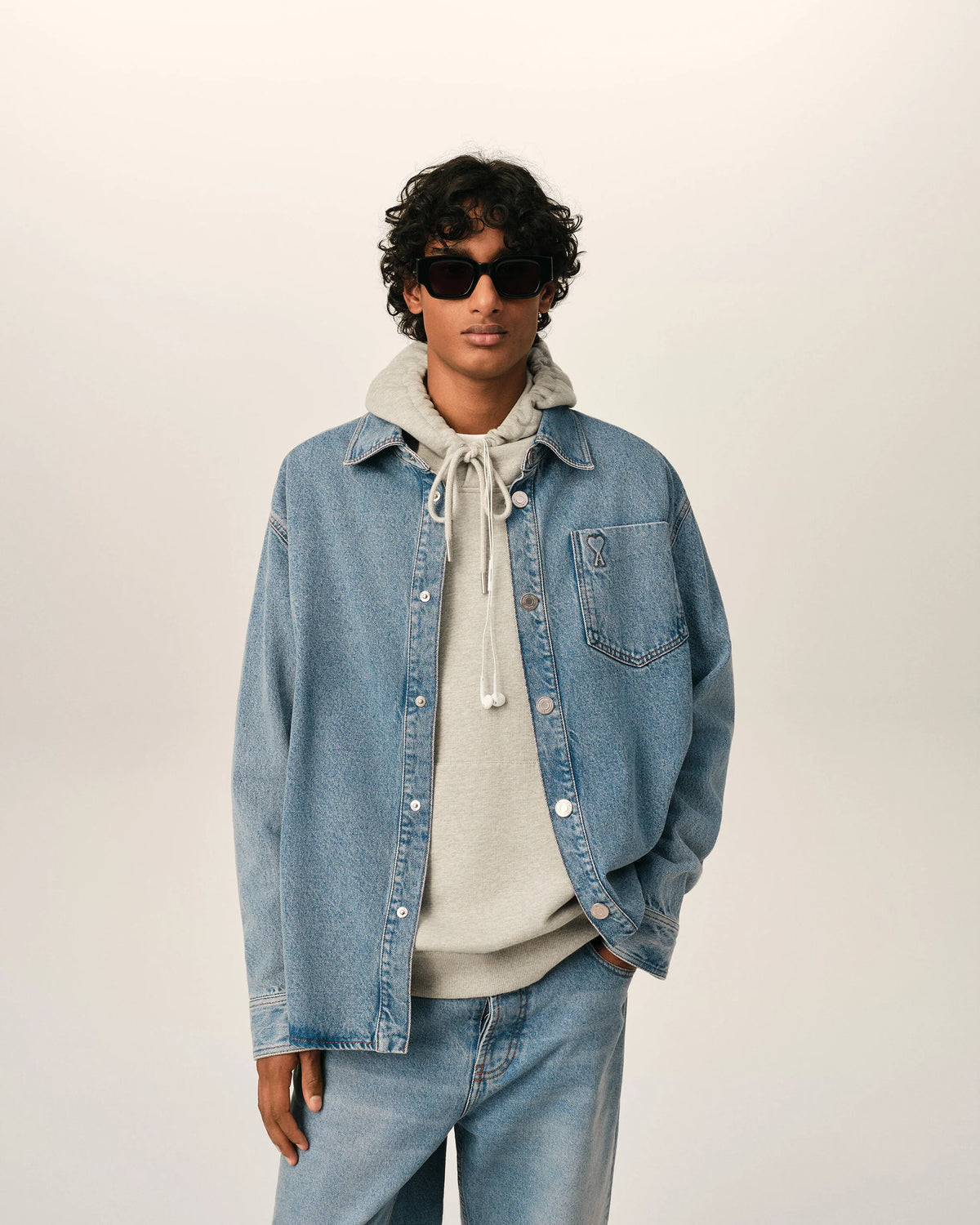 AMI - Surchemise Denim Ami de coeur Bleu Used