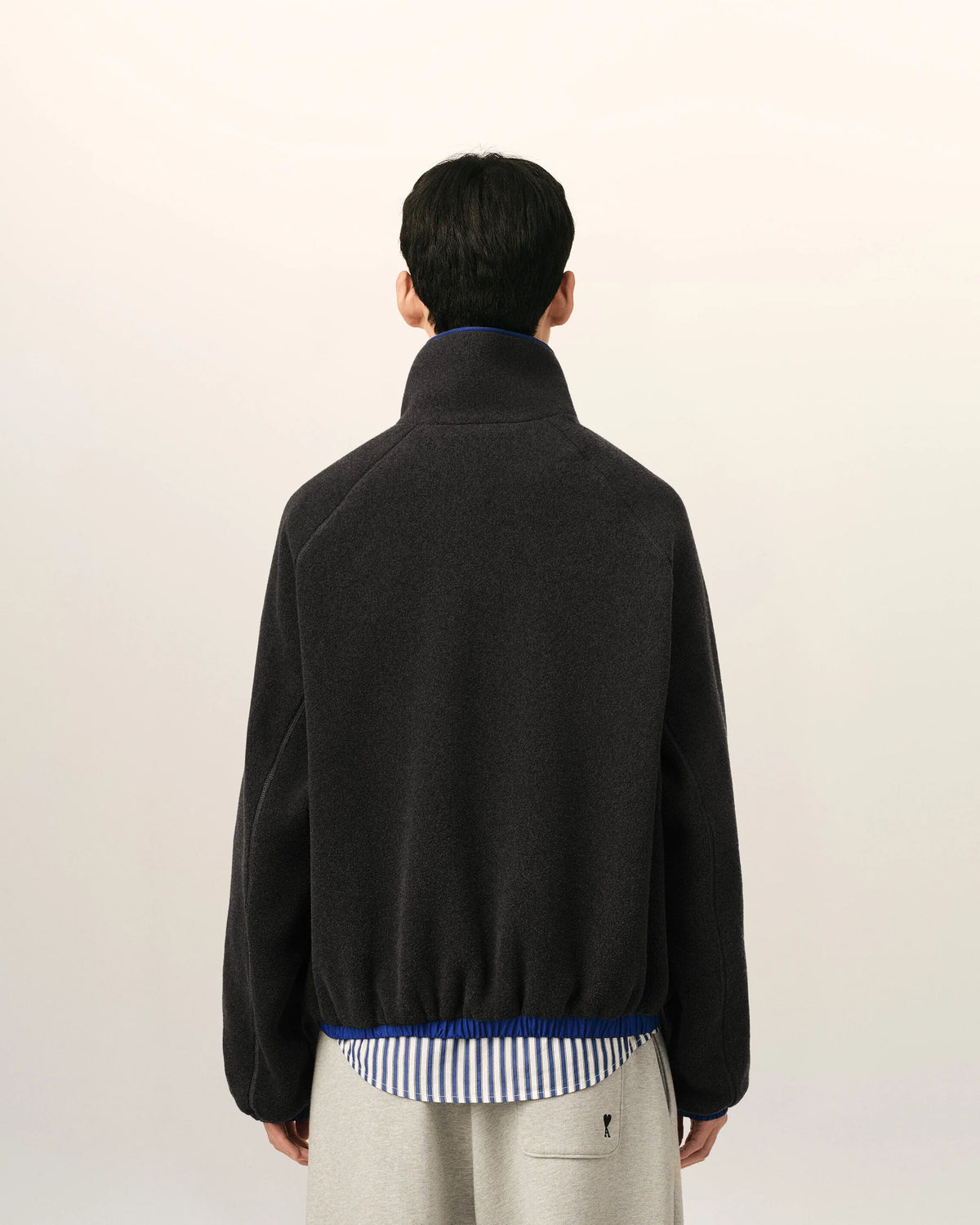 AMI - Vareuse en polaire Patch Ami Gris Carbonne