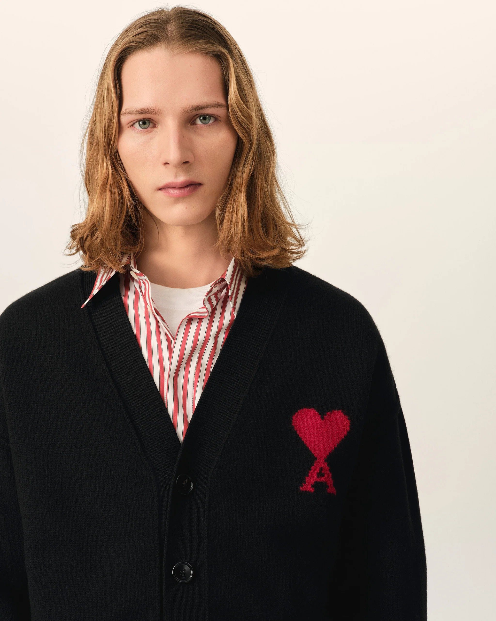 AMI - Cardigan V Neck Ami de coeur Noir