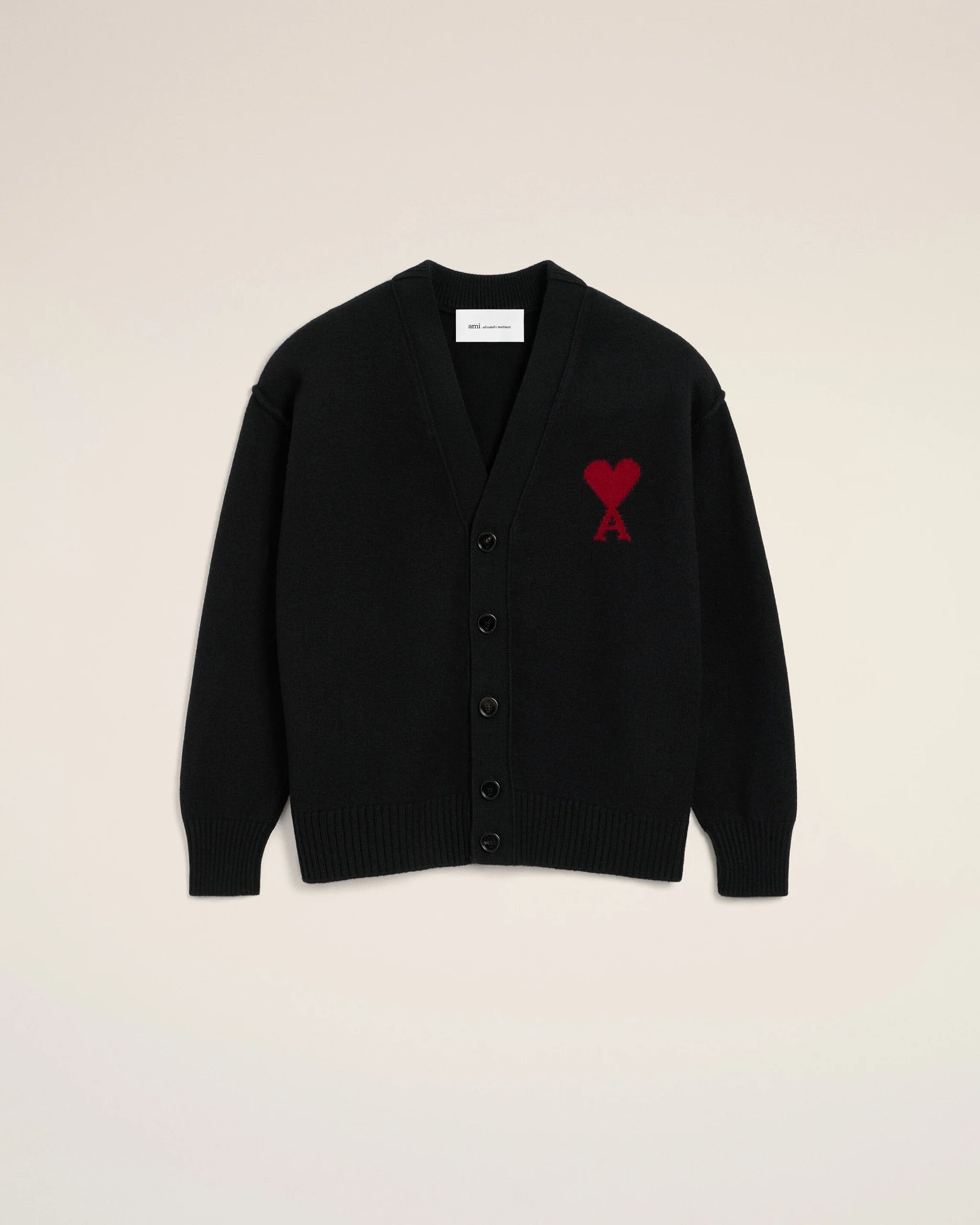 AMI - Cardigan V Neck Ami de coeur Noir