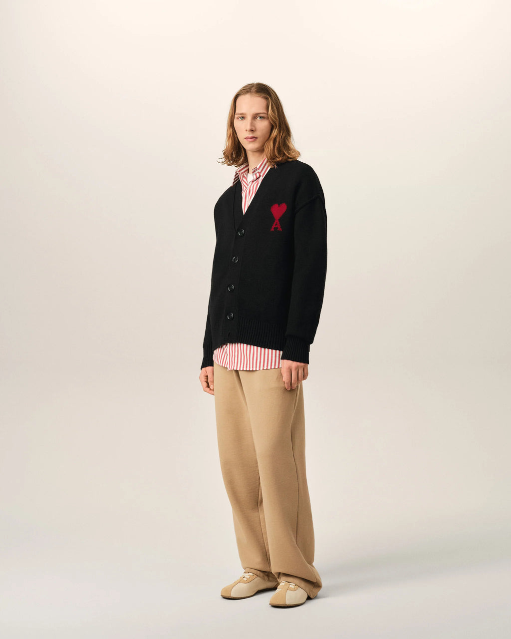 AMI - Cardigan V Neck Ami de coeur Noir