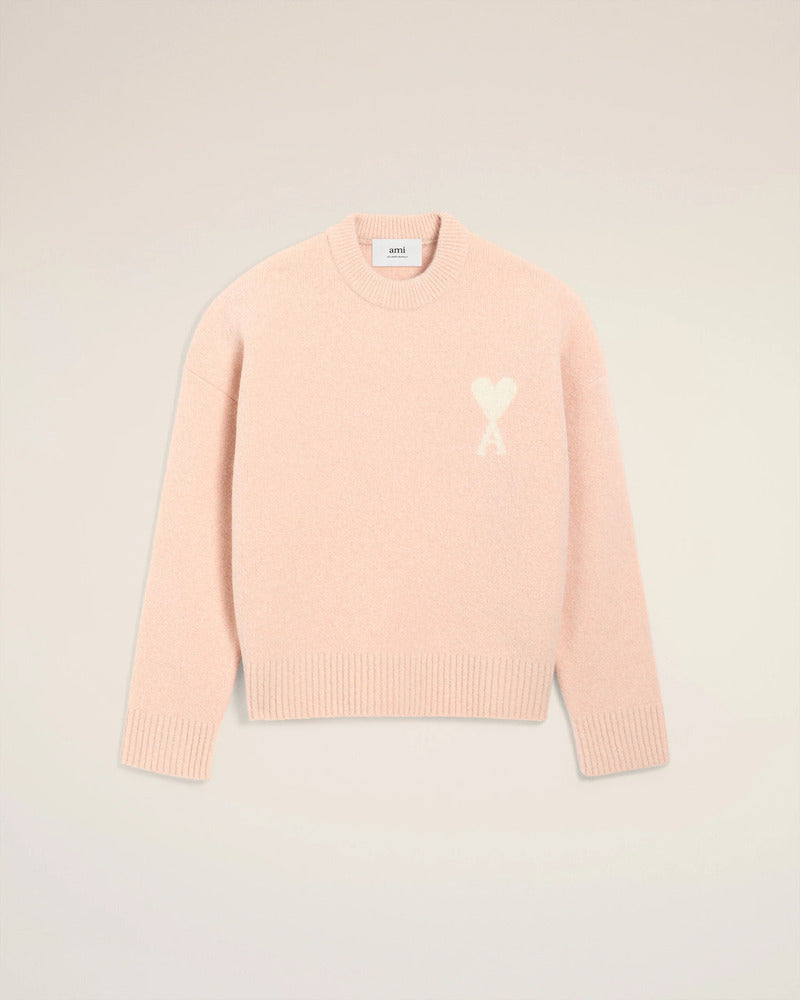 AMI - Pull Ami de Coeur Alpaga Poudre/Ecru