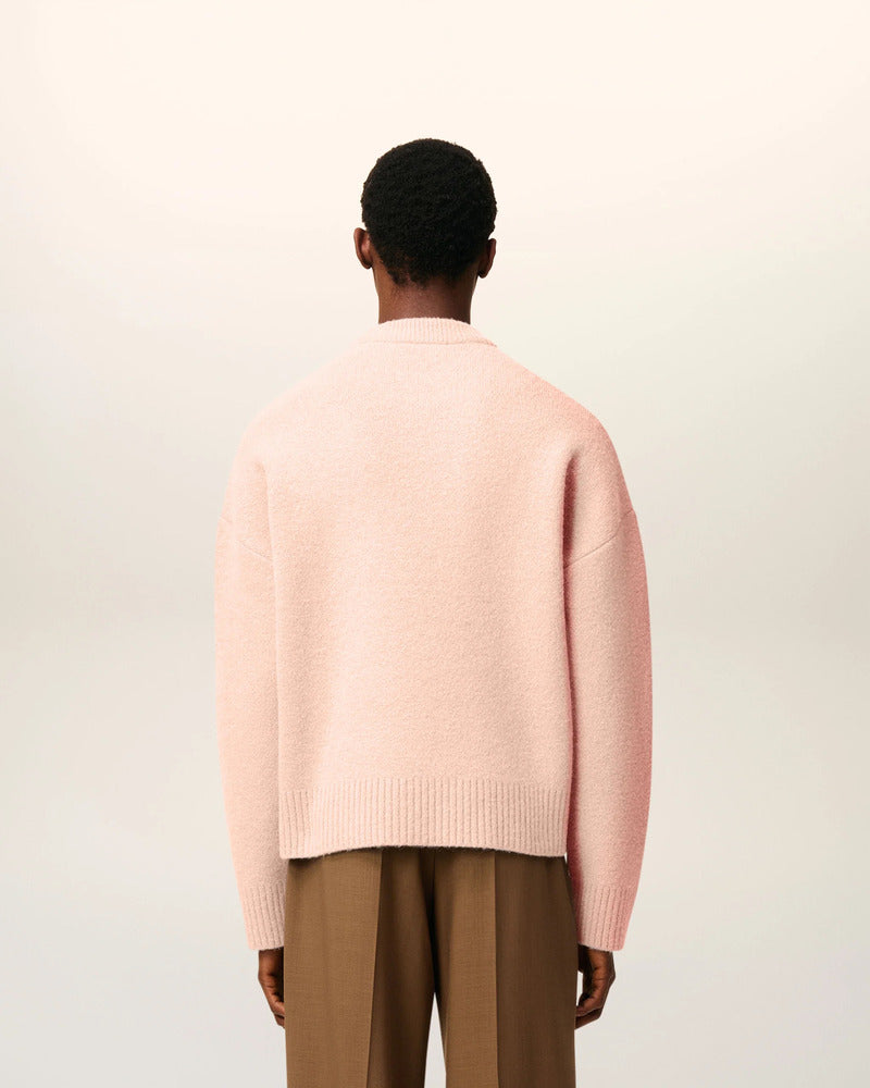 AMI - Pull Ami de Coeur Alpaga Poudre/Ecru