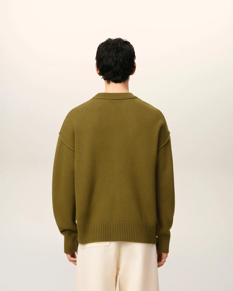 AMI - Pull Ami de Coeur Bronze/Noir