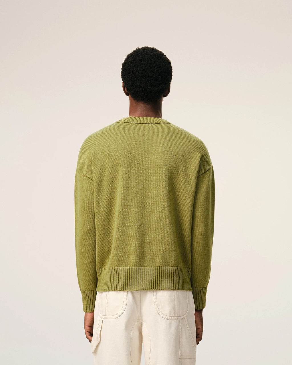 AMI - Pull col rond Ami de coeur Matcha