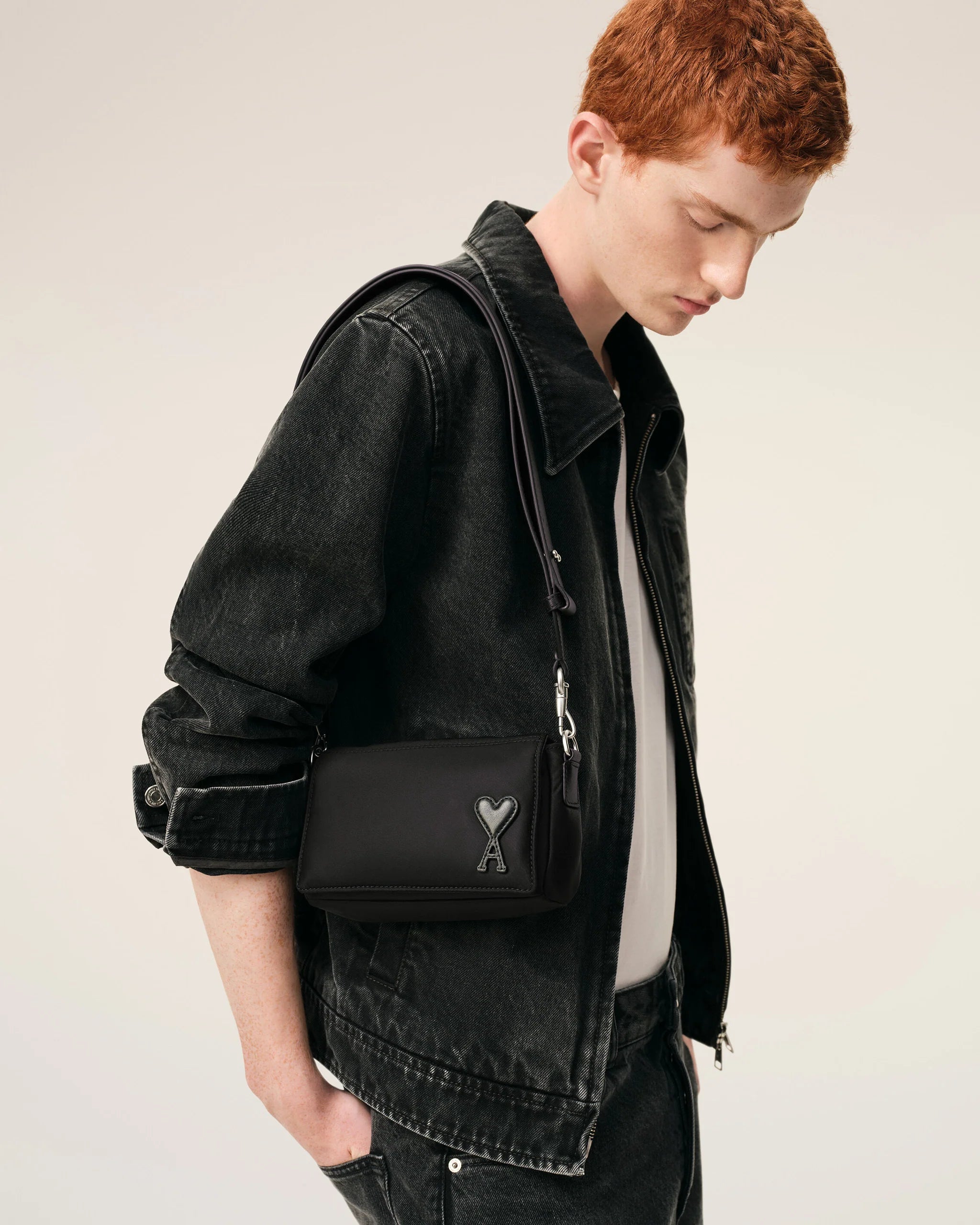 AMI - Sac Lunch Box Marcel en Nylon Noir