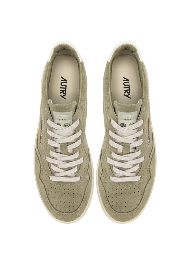 AUTRY - Basket Medalist Low Finish/suede GreyGreen/ White