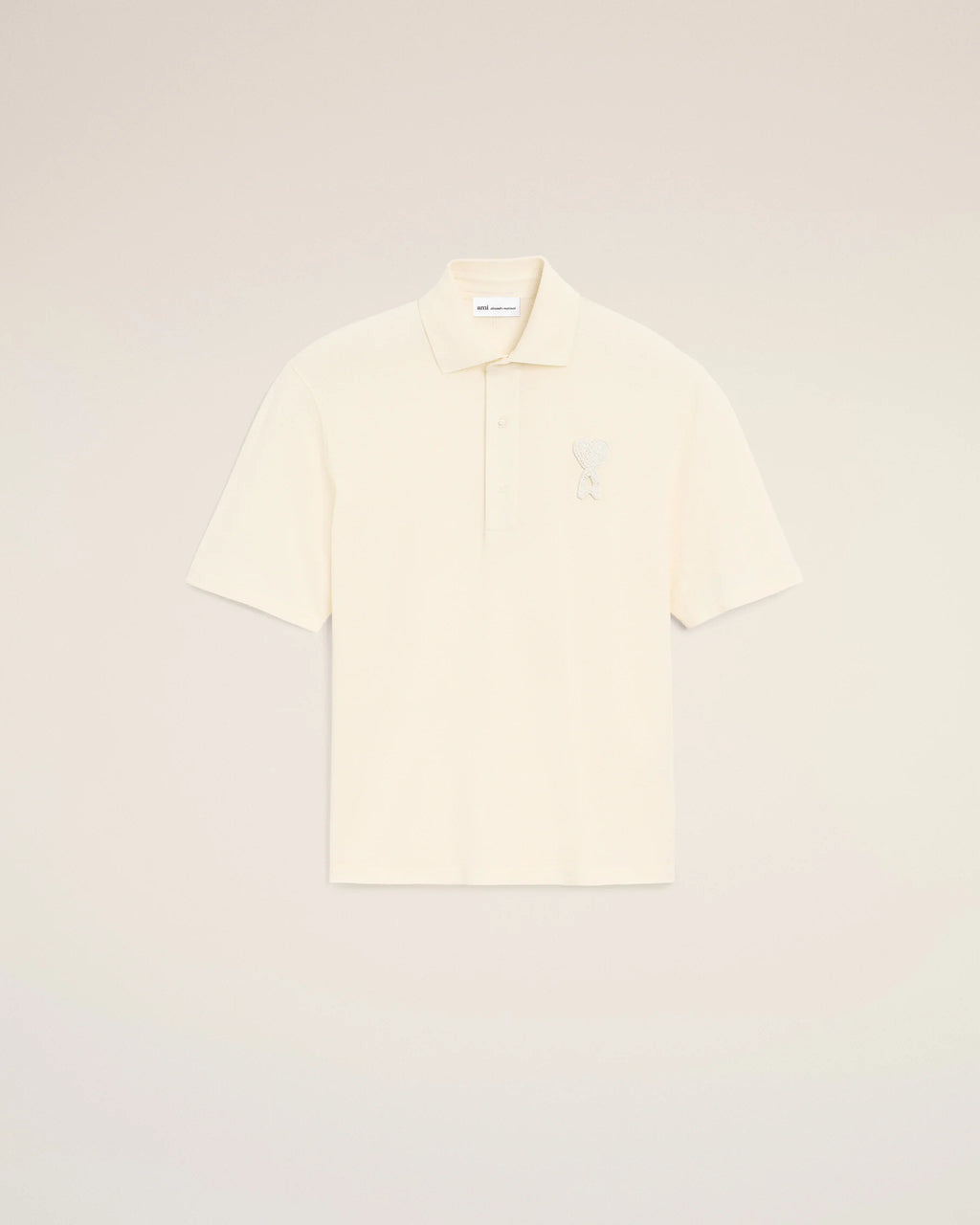 AMI - Polo Ami de coeur en crochet Blanc