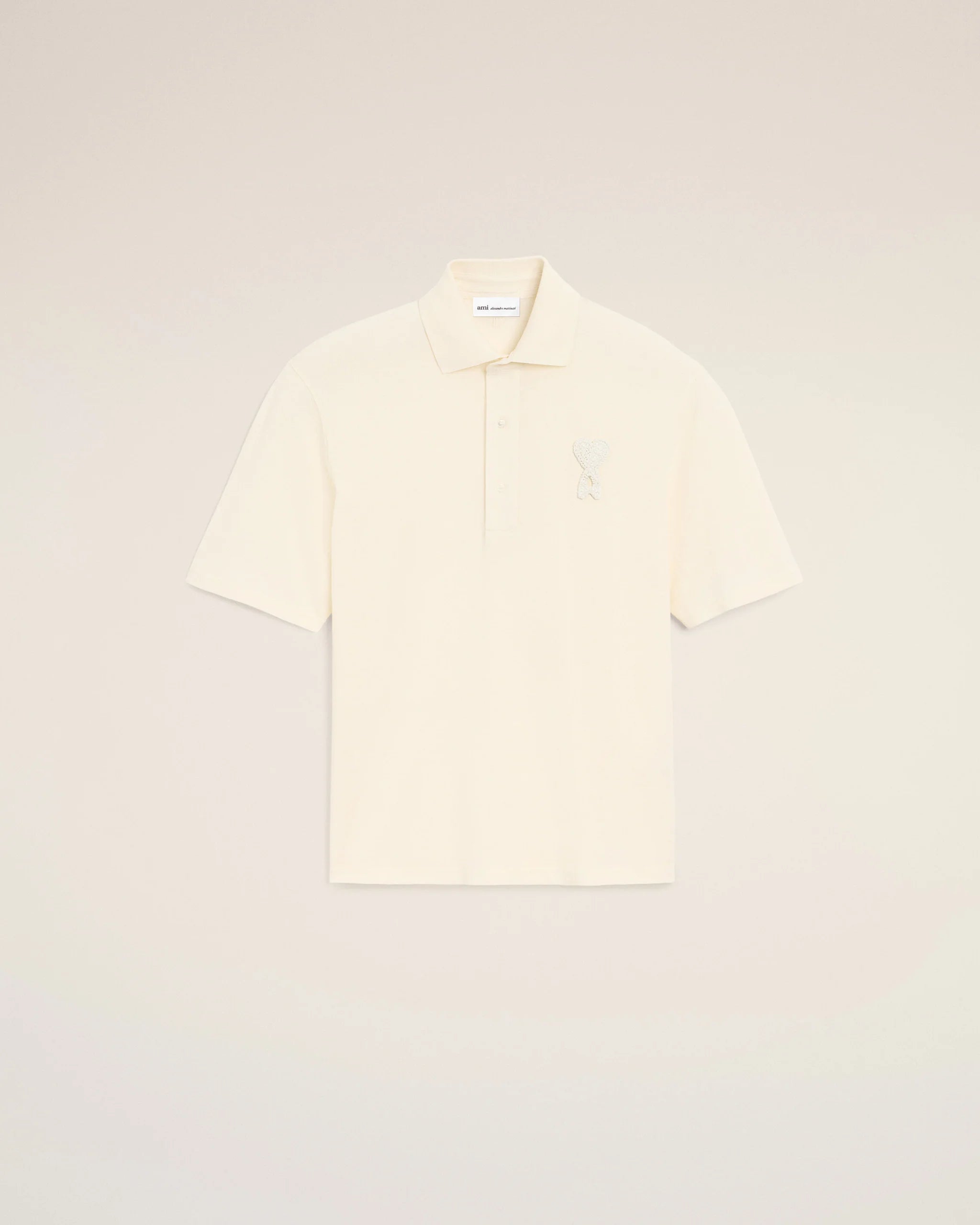 AMI - Polo Ami de coeur en crochet Blanc
