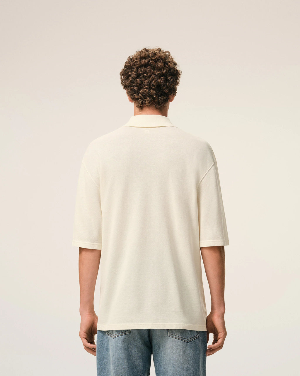 AMI - Polo Ami de coeur en crochet Blanc