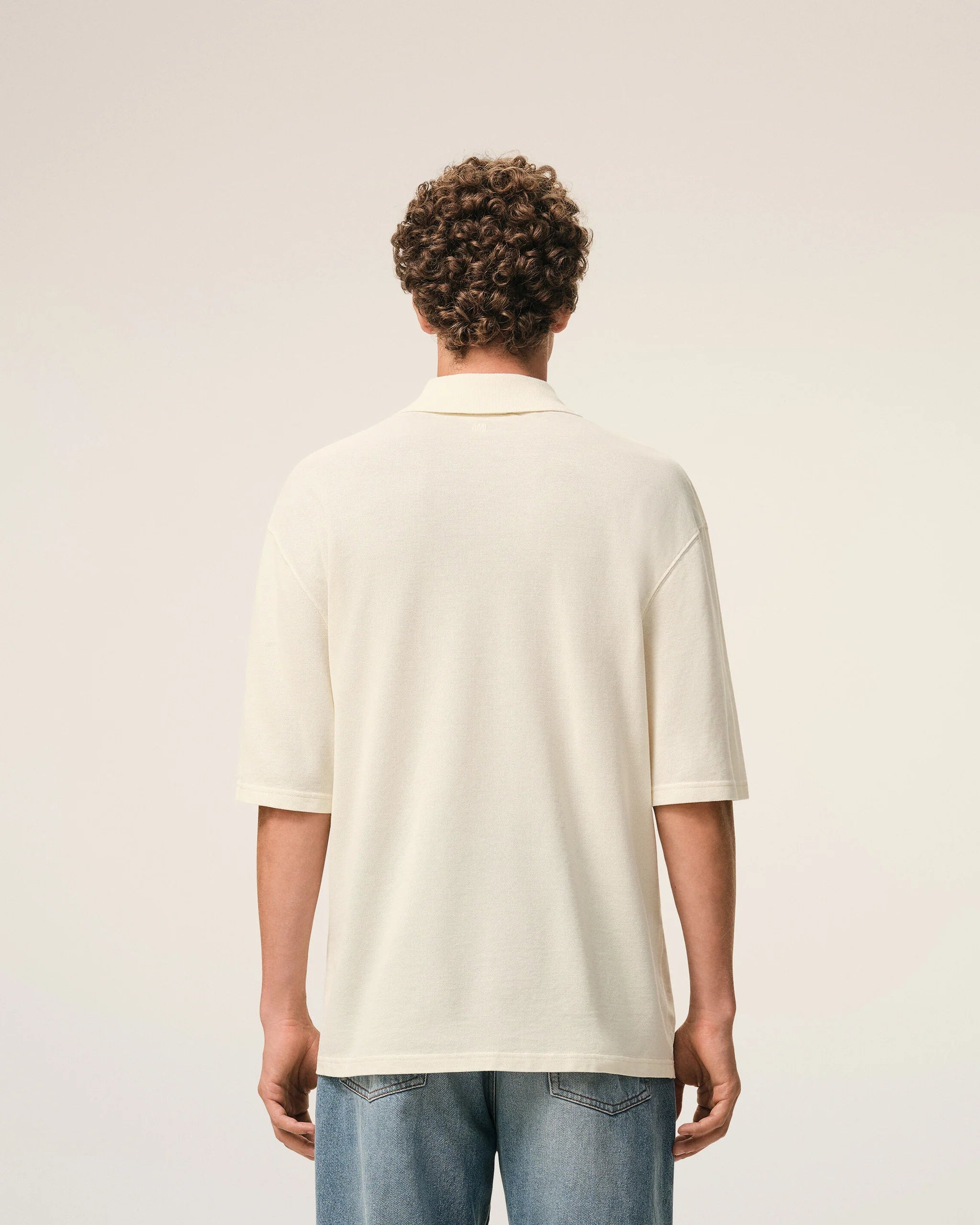 AMI - Polo Ami de coeur en crochet Blanc