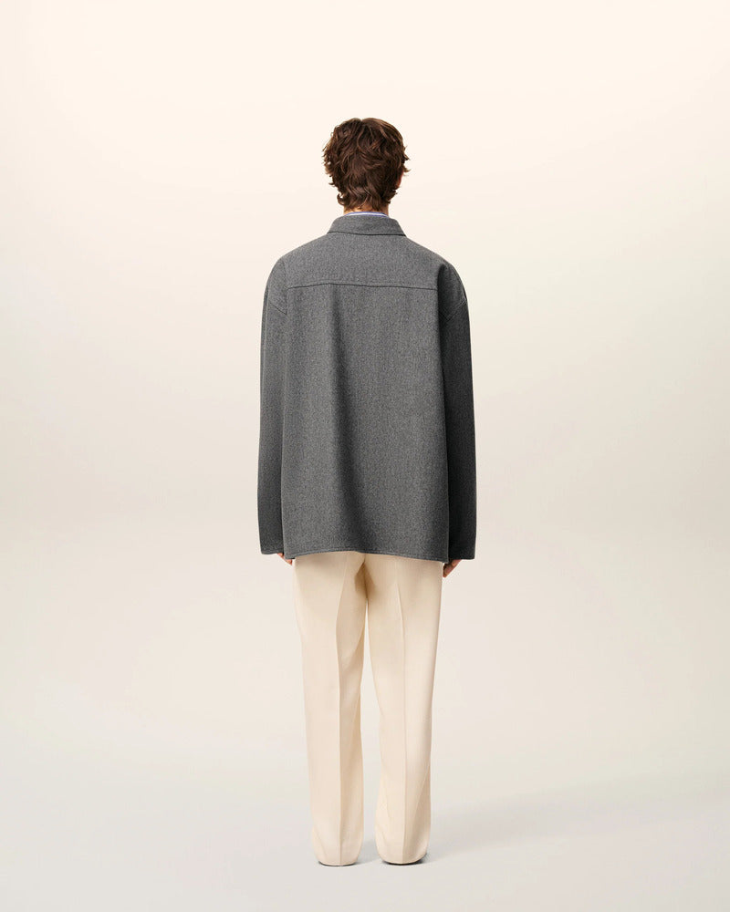 AMI - Chemise polo en Laine gris