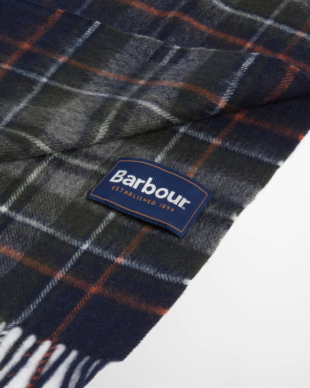 Barbour - Echarpe New Check Tartan Navy Dark Ginger
