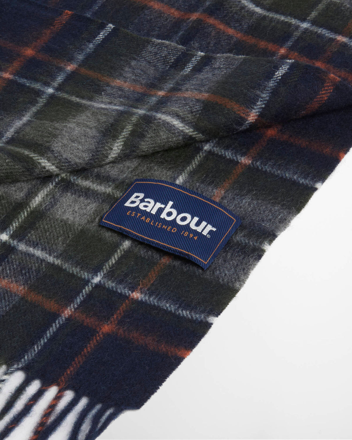 Barbour - Echarpe New Check Tartan Navy Dark Ginger