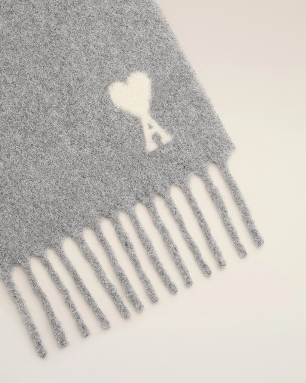 AMI - Echarpe Ami de Coeur Alpaga Gris Cendre