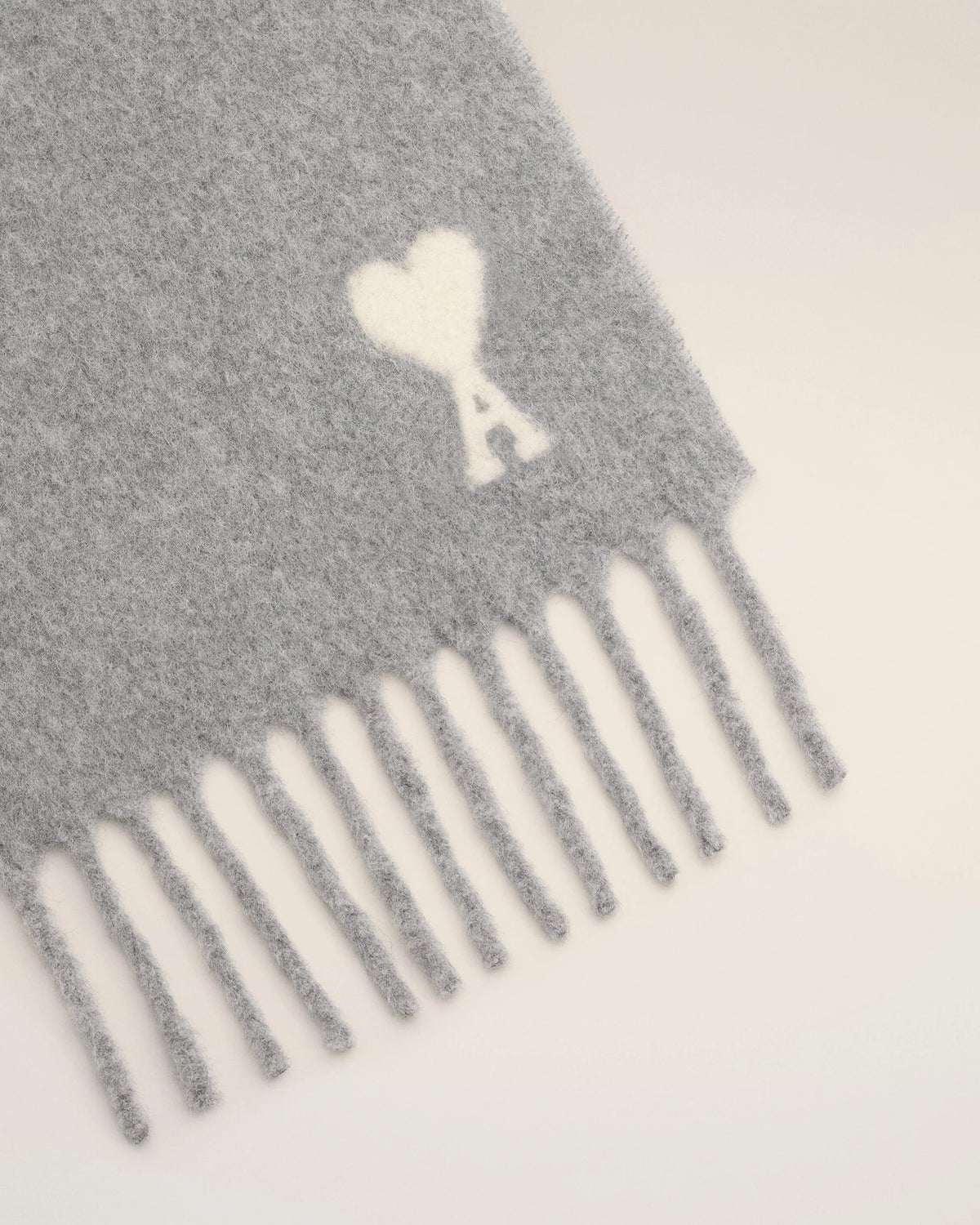 AMI - Echarpe Ami de Coeur Alpaga Gris Cendre