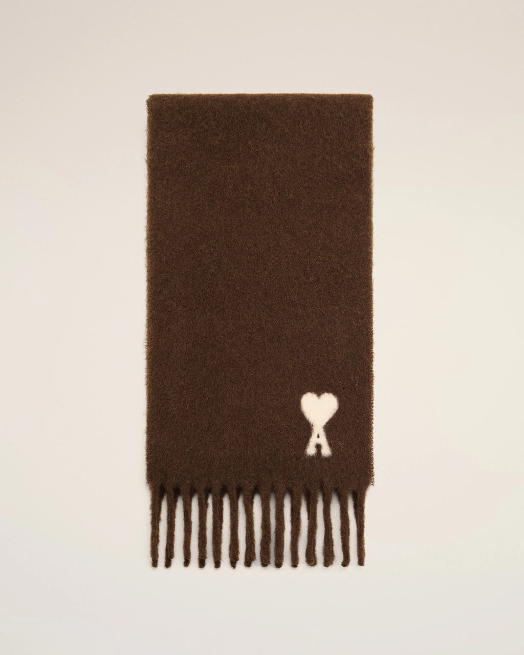 AMI - Echarpe Ami de Coeur Alpaga Marron Chocolat