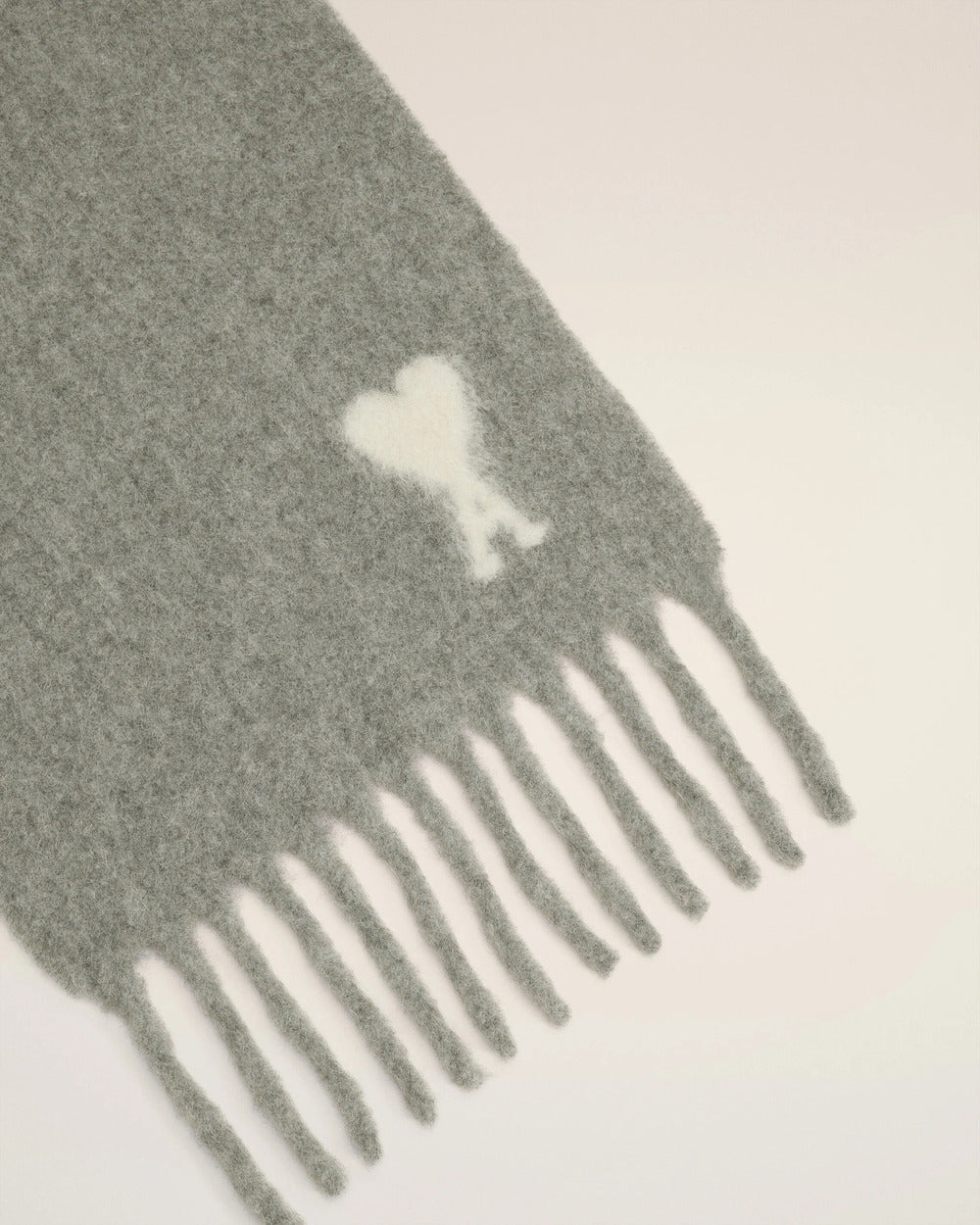 AMI - Echarpe Ami de Coeur Alpaga Gris