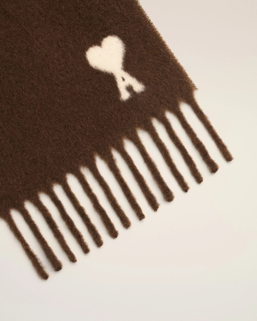 AMI - Echarpe Ami de Coeur Alpaga Marron Chocolat
