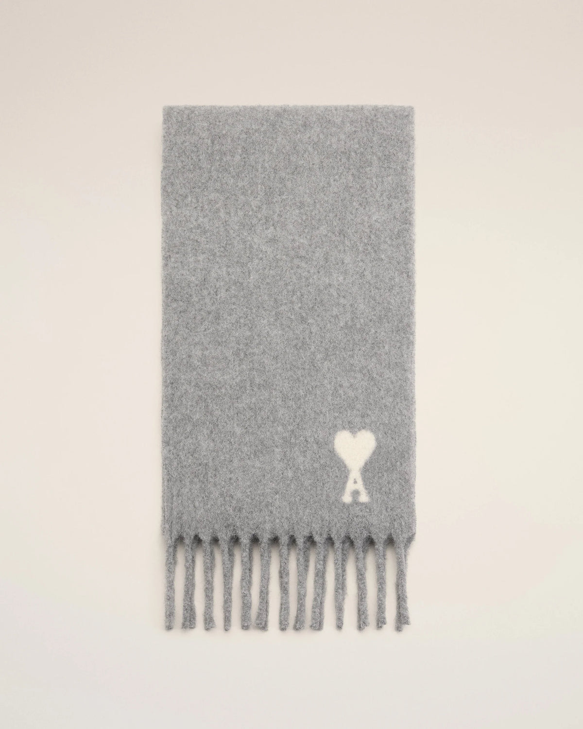 AMI - Echarpe Ami de Coeur Alpaga Gris Cendre
