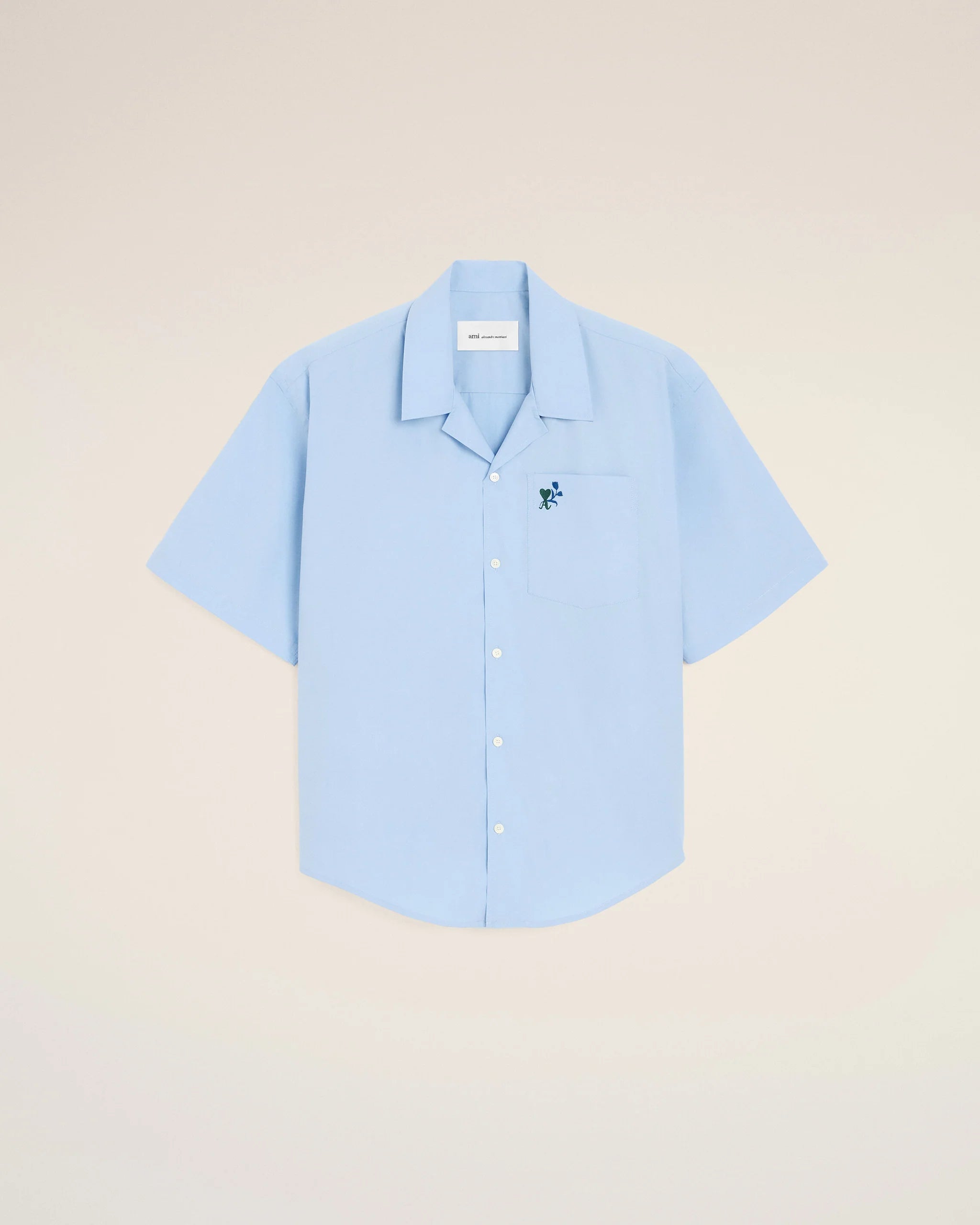AMI - Chemise Boxy Bleu Ami de Coeur Tulipe