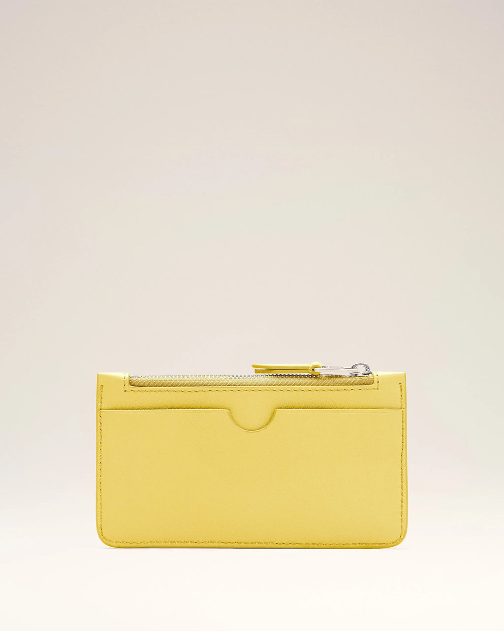 AMI - Porte-cartes zippé Ami de coeur Jaune Pastel