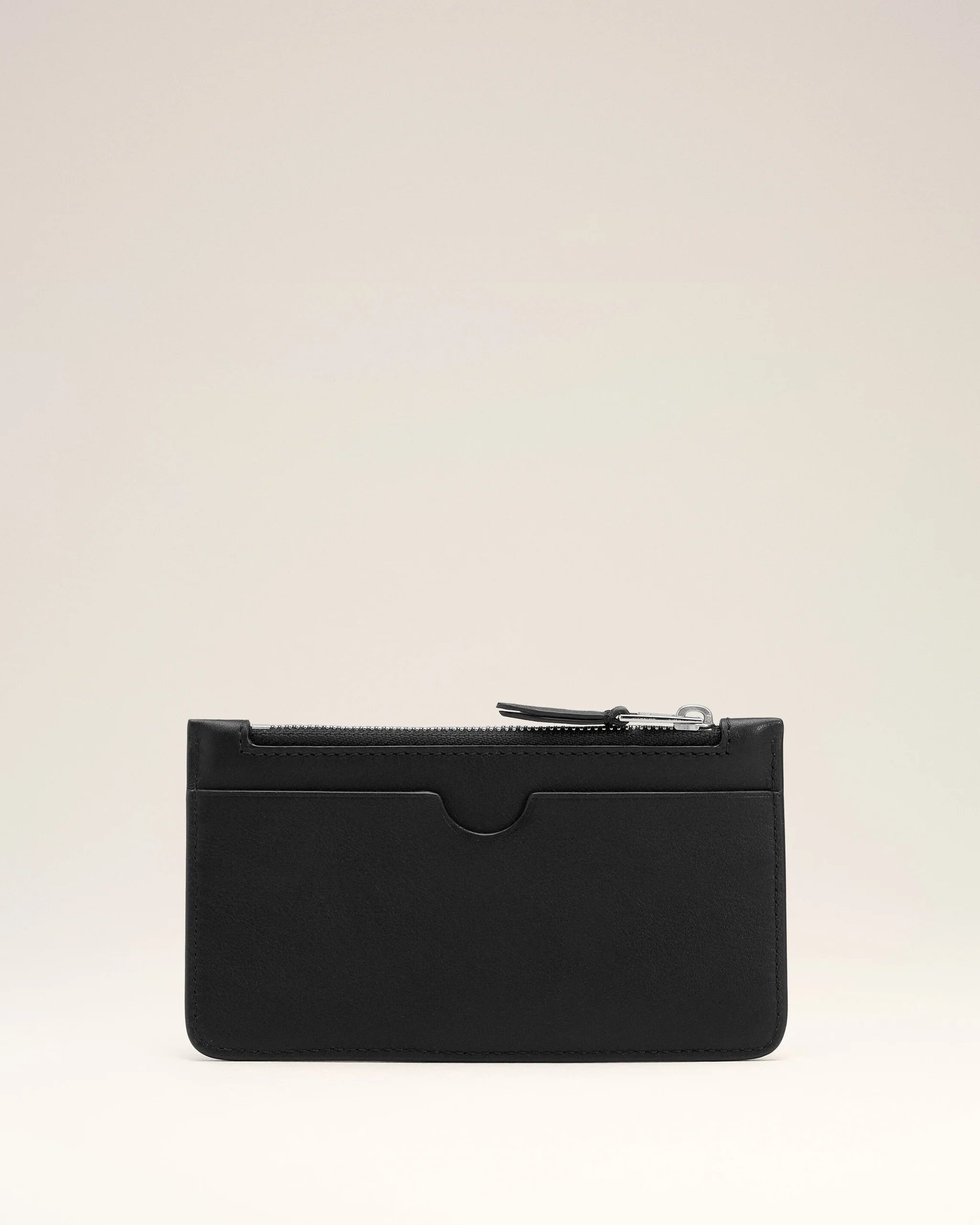 AMI - Porte-cartes zippé Ami de coeur Noir