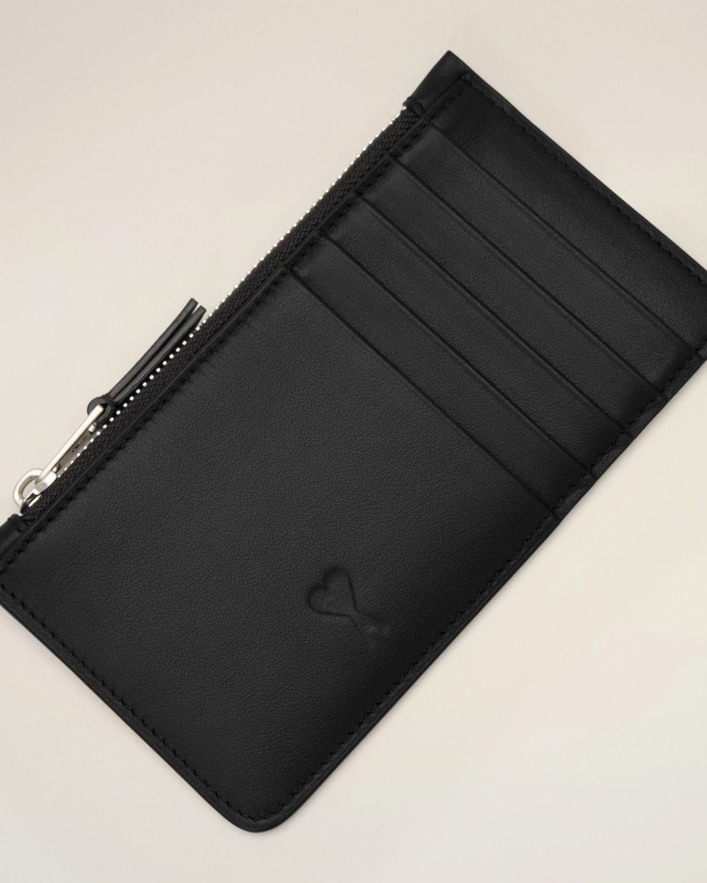 AMI - Porte-cartes Zippé Noir